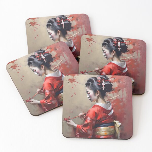 Item preview, Japanese Geisha in Red A Portrait designed and sold by Oldetimemercan.
