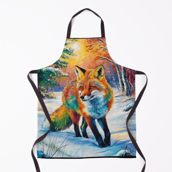 Item preview, Fox Portrait. Winter season, snowy fox, vintage fox, fox painting, Paul Cezanne style designed and sold by FoxVibes.