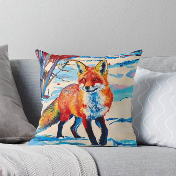 Artikelvorschau, Fuchs-Porträt. Wintersaison, verschneiter Fuchs, Vintage-Fuchs, Fuchs-Malerei, Paul Cezanne-Stil entworfen und verkauft von FoxVibes.