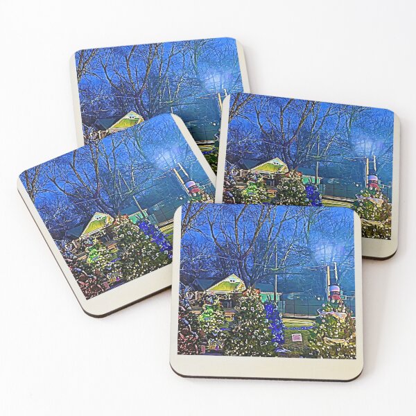 Item preview, Small Town Christmas Trees By NIght designed and sold by PandLcreations.