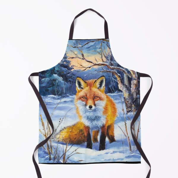 Item preview, Fox Portrait. Winter season, snowy fox, vintage fox, fox painting, Paul Cezanne style designed and sold by FoxVibes.