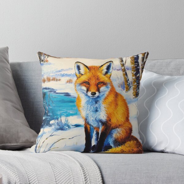 Item preview, Fox Portrait. Winter season, snowy fox, vintage fox, fox painting, Paul Cezanne style designed and sold by FoxVibes.