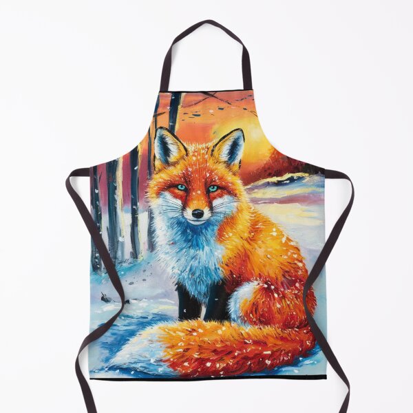 Item preview, Fox Portrait. Winter season, snowy fox, vintage fox, fox painting, Paul Cezanne style designed and sold by FoxVibes.