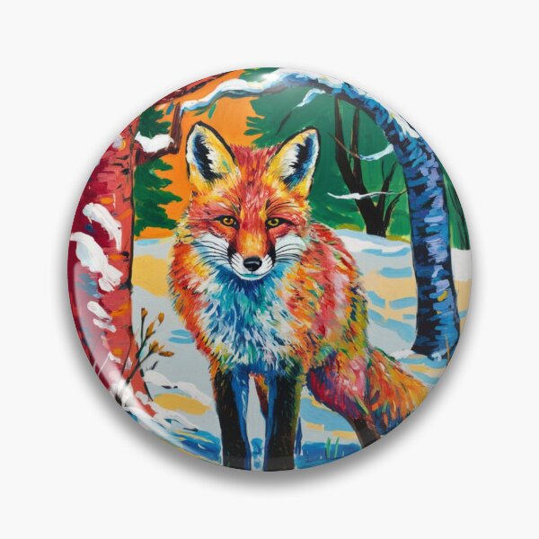 Artikelvorschau, Fuchs-Porträt. Wintersaison, verschneiter Fuchs, Vintage-Fuchs, Fuchs-Malerei, Paul Cezanne-Stil entworfen und verkauft von FoxVibes.