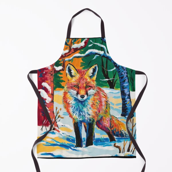 Artikelvorschau, Fuchs-Porträt. Wintersaison, verschneiter Fuchs, Vintage-Fuchs, Fuchs-Malerei, Paul Cezanne-Stil entworfen und verkauft von FoxVibes.