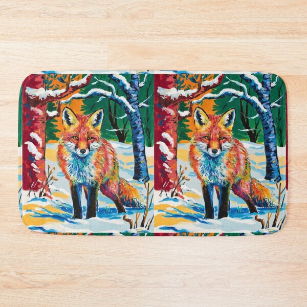 Artikelvorschau, Fuchs-Porträt. Wintersaison, verschneiter Fuchs, Vintage-Fuchs, Fuchs-Malerei, Paul Cezanne-Stil entworfen und verkauft von FoxVibes.
