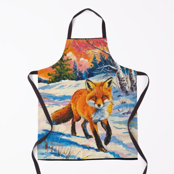Artikelvorschau, Fuchs-Porträt. Wintersaison, verschneiter Fuchs, Vintage-Fuchs, Fuchs-Malerei, Paul Cezanne-Stil entworfen und verkauft von FoxVibes.