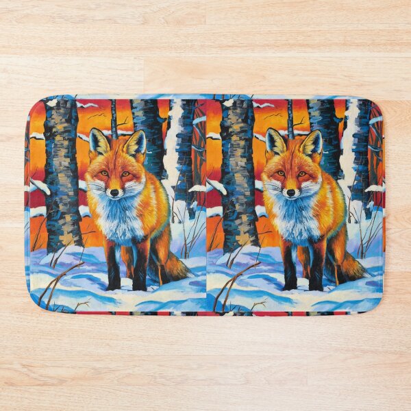 Artikelvorschau, Fuchs-Porträt. Wintersaison, verschneiter Fuchs, Vintage-Fuchs, Fuchs-Malerei, Paul Cezanne-Stil entworfen und verkauft von FoxVibes.