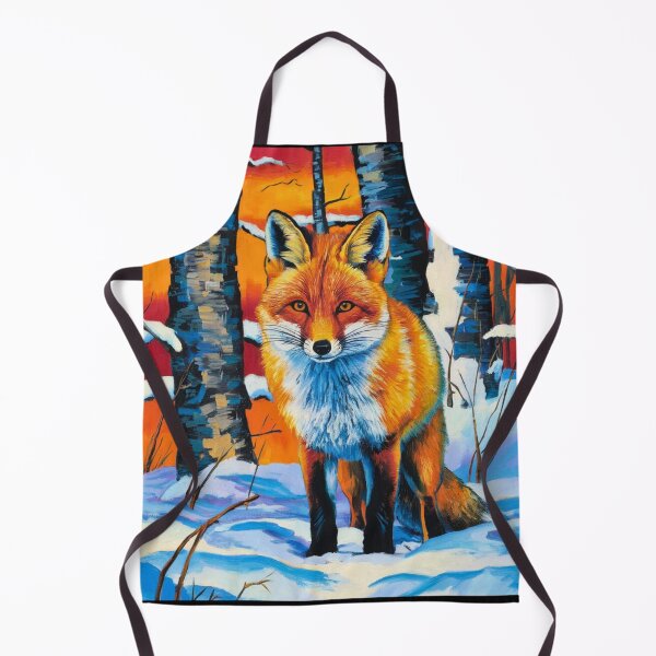 Item preview, Fox Portrait. Winter season, snowy fox, vintage fox, fox painting, Paul Cezanne style designed and sold by FoxVibes.