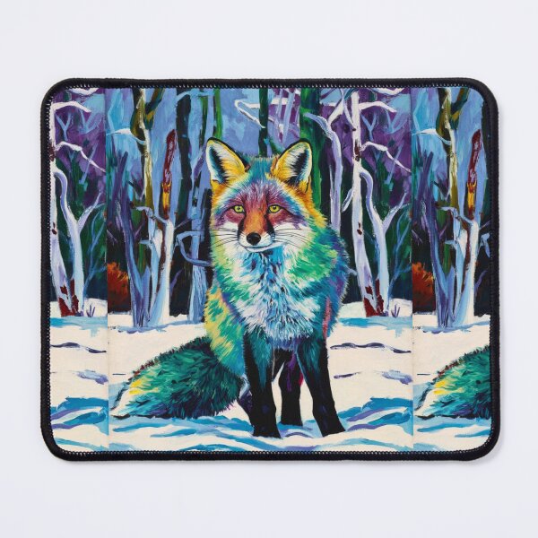 Item preview, Fox Portrait. Winter season, snowy fox, vintage fox, fox painting, Paul Cezanne style designed and sold by FoxVibes.
