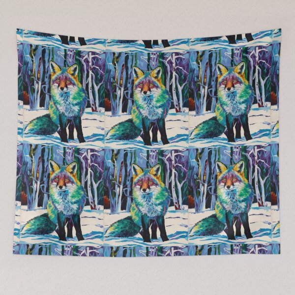 Artikelvorschau, Fuchs-Porträt. Wintersaison, verschneiter Fuchs, Vintage-Fuchs, Fuchs-Malerei, Paul Cezanne-Stil entworfen und verkauft von FoxVibes.