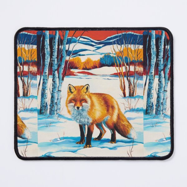 Item preview, Fox Portrait. Winter season, snowy fox, vintage fox, fox painting, Paul Cezanne style designed and sold by FoxVibes.