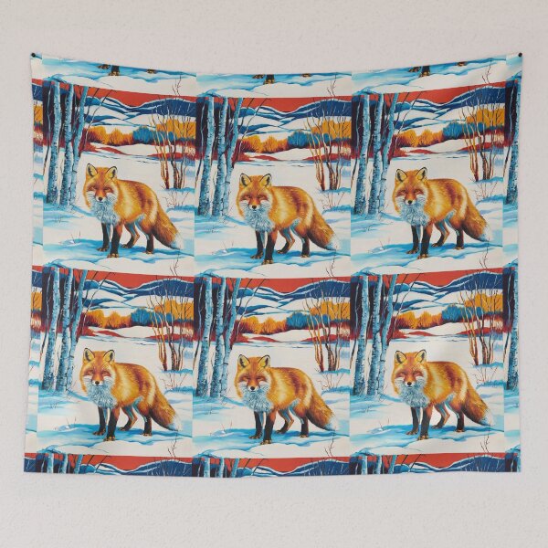 Item preview, Fox Portrait. Winter season, snowy fox, vintage fox, fox painting, Paul Cezanne style designed and sold by FoxVibes.