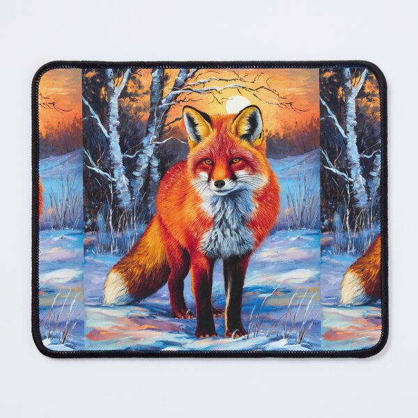 Item preview, Fox Portrait. Winter season, snowy fox, vintage fox, fox painting, Paul Cezanne style designed and sold by FoxVibes.