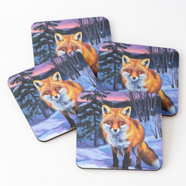 Artikelvorschau, Fuchs-Porträt. Wintersaison, verschneiter Fuchs, Vintage-Fuchs, Fuchs-Malerei, Paul Cezanne-Stil entworfen und verkauft von FoxVibes.