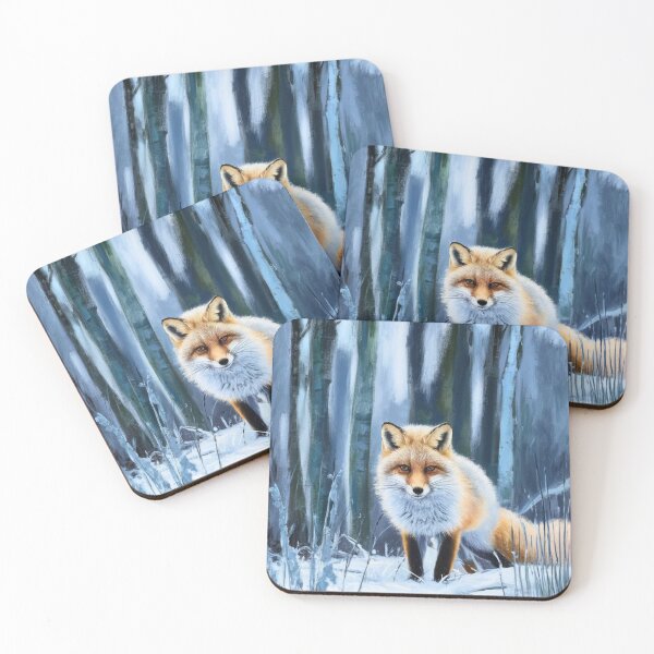 Artikelvorschau, Fuchs-Porträt. Wintersaison, verschneiter Fuchs, Vintage-Fuchs, Fuchs-Malerei, Paul Cezanne-Stil entworfen und verkauft von FoxVibes.