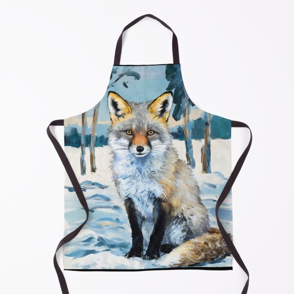 Item preview, Fox Portrait. Winter season, snowy fox, vintage fox, fox painting, Paul Cezanne style designed and sold by FoxVibes.