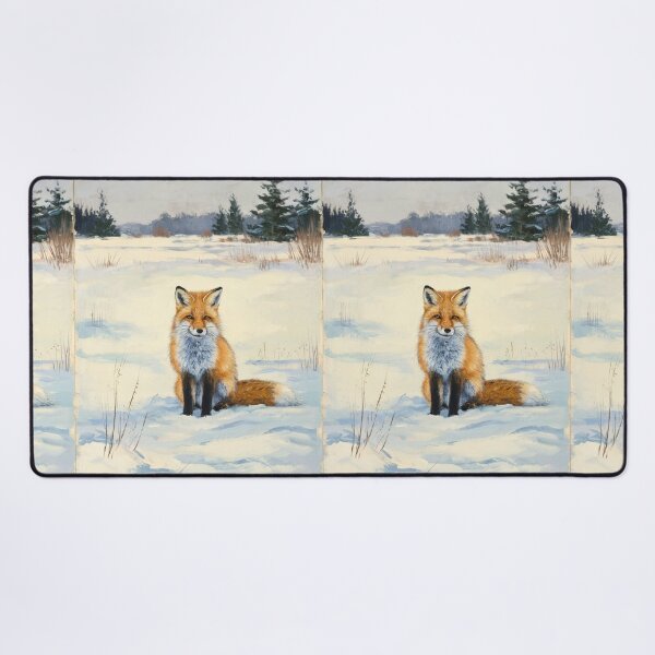 Item preview, Fox Portrait. Winter season, snowy fox, vintage fox, fox painting, Paul Cezanne style designed and sold by FoxVibes.