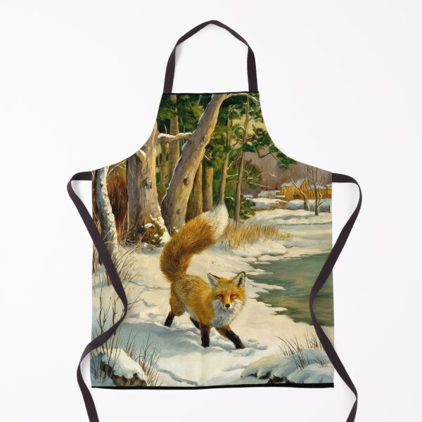 Item preview, Fox Portrait. Winter season, snowy fox, vintage fox, fox painting, Paul Cezanne style designed and sold by FoxVibes.