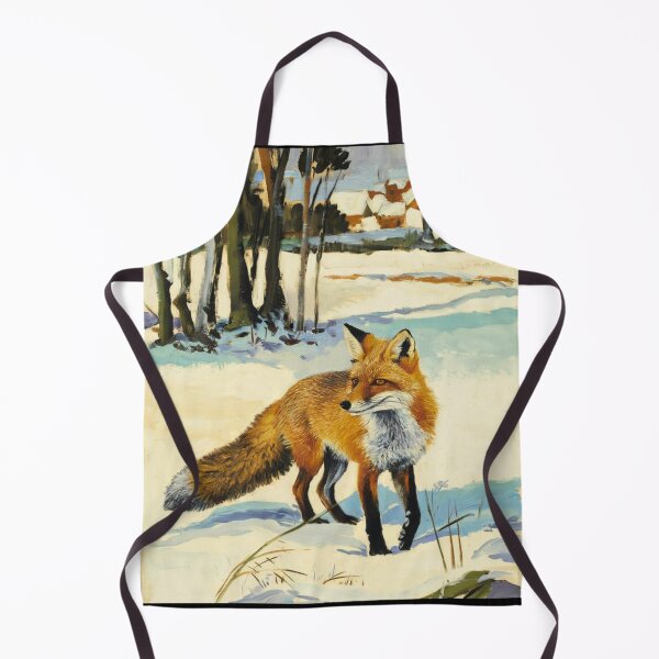 Item preview, Fox Portrait. Winter season, snowy fox, vintage fox, fox painting, Paul Cezanne style designed and sold by FoxVibes.