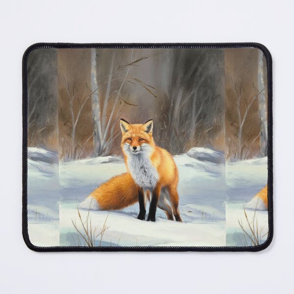 Item preview, Fox Portrait. Winter season, snowy fox, vintage fox, fox painting, Paul Cezanne style designed and sold by FoxVibes.