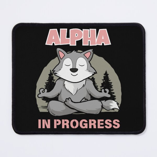 Item preview, Humor Cute Alpha in Progress Meditate Wolf  Viral Trend Meme designed and sold by MorningTeeNmore.
