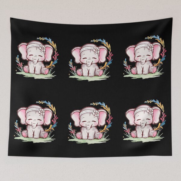 Item preview, Cute Elephant. Little elephant, colorful elephant, elephant drawing designed and sold by ElephantVibes.