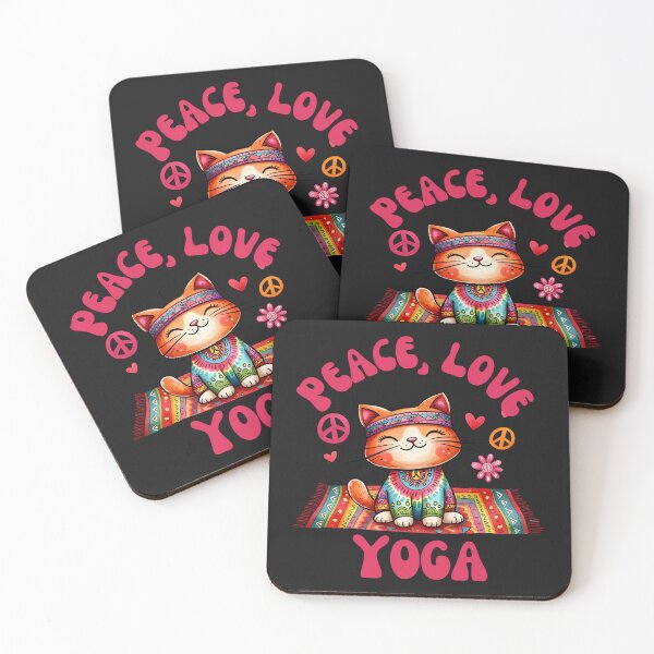 Item preview, Hippie Cat Peace Love and Yoga designed and sold by AlienOccupation.