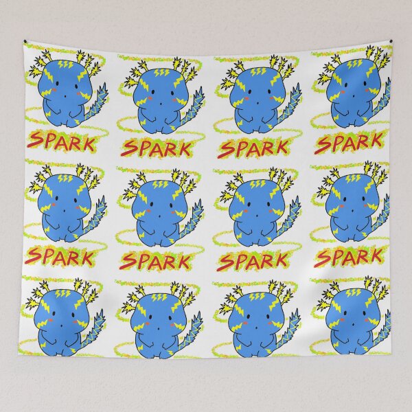 Item preview, Haato the Gang of Salamander :SPARK-Blue with yellow thunder  cute  Axolotl designed and sold by lazycat14.