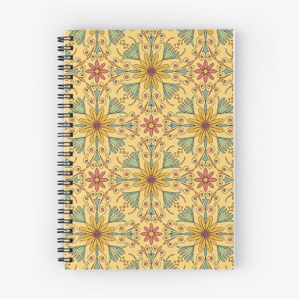 Item preview, Floral tile pattern in peach, coral, and sage designed and sold by MarySchwindt.