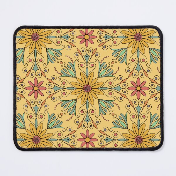 Item preview, Floral tile pattern in peach, coral, and sage designed and sold by MarySchwindt.