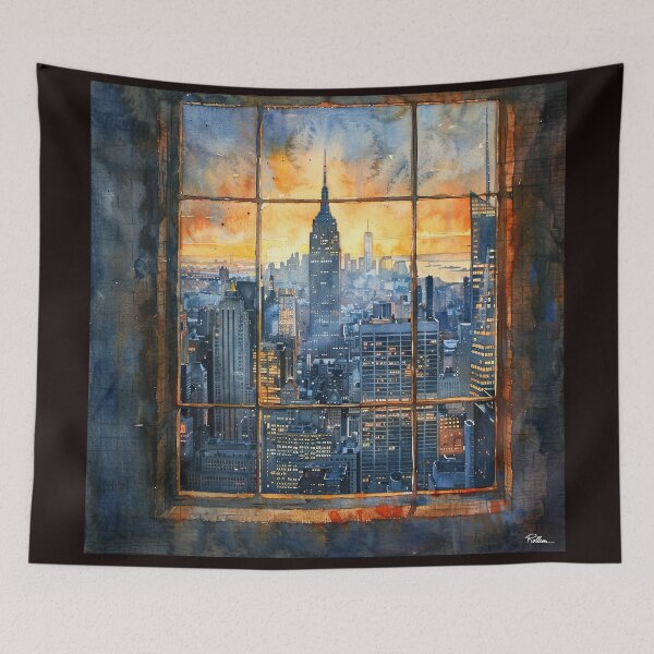 Item preview, DAWN’S GAZE OVER MANHATTAN designed and sold by ArtbyRolleen.