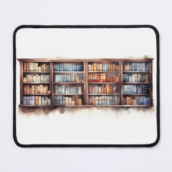 Item preview, Books in a Bookcase watercolour style illustration designed and sold by Roxane Bay.