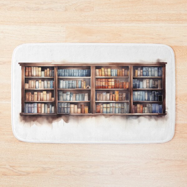 Item preview, Books in a Bookcase watercolour style illustration designed and sold by Roxane Bay.