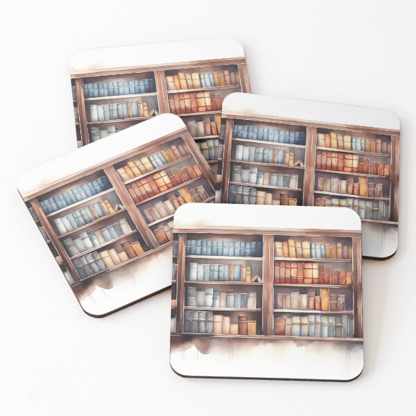 Item preview, Books in a Bookcase watercolour style illustration designed and sold by Roxane Bay.