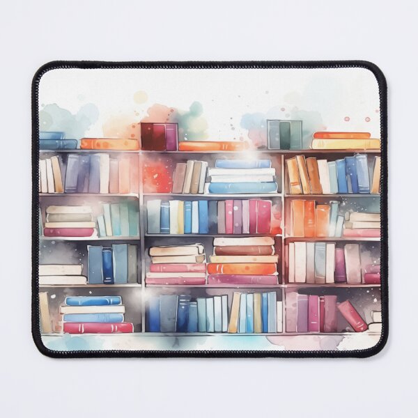 Item preview, Colourful Bookcase full of books watercolour illustratrion designed and sold by Roxane Bay.
