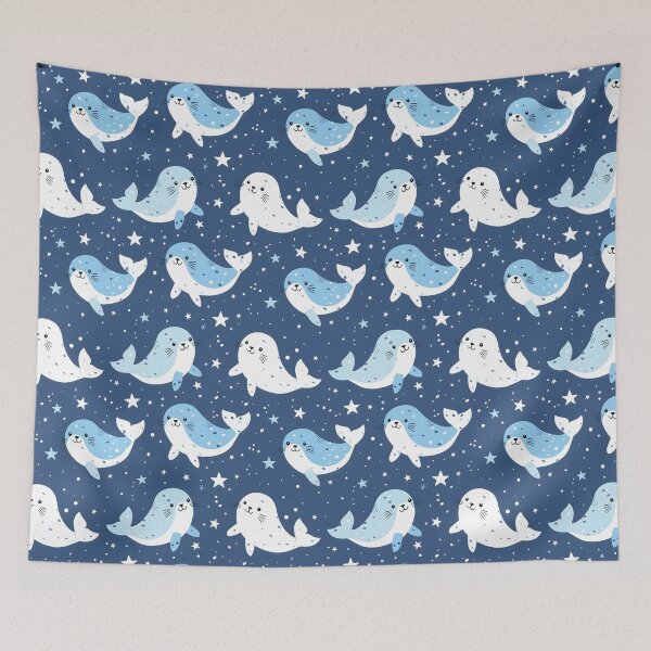 Item preview, Seal Blue Stars Pattern designed and sold by palaco210.