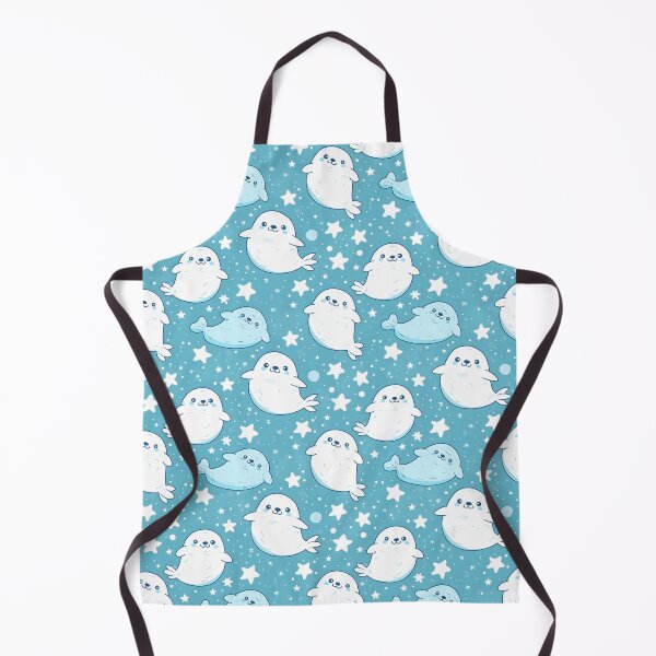Item preview, Kawaii Seal Blue Stars Pattern designed and sold by palaco210.