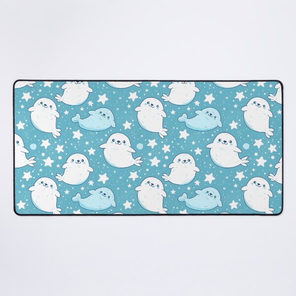 Item preview, Kawaii Seal Blue Stars Pattern designed and sold by palaco210.