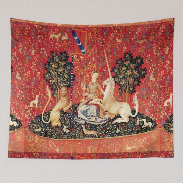 Item preview, LADY AND UNICORN ,SIGHT  Red Green Fantasy Flowers,Animals designed and sold by BulganLumini.