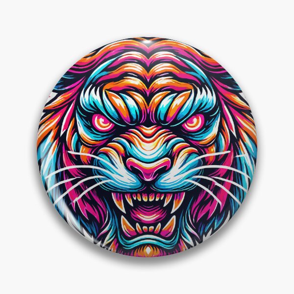 Item preview, Terrifying Neon Angry Tiger Graffiti Art Design designed and sold by ArtfulHunter.