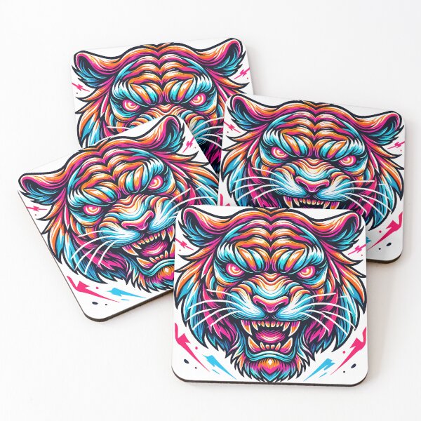 Item preview, Terrifying Neon Angry Tiger Graffiti Art Design designed and sold by ArtfulHunter.