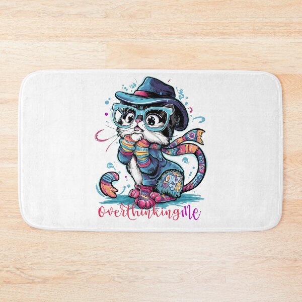 Item preview, Overthinking Me: Cute Fashionable Cat Design designed and sold by asprse.