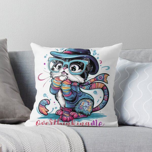 Item preview, Overthinking Me: Cute Fashionable Cat Design designed and sold by asprse.