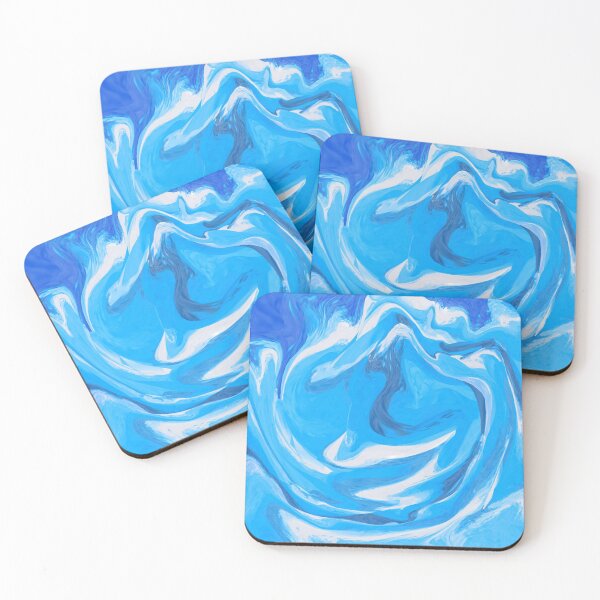 Item preview, Modern abstract trendy marble blue teal liquid swirl designed and sold by Quacktails.