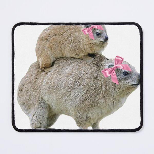 Item preview, Mom and baby hyrax wearing bows  designed and sold by SillyLittleSnek.