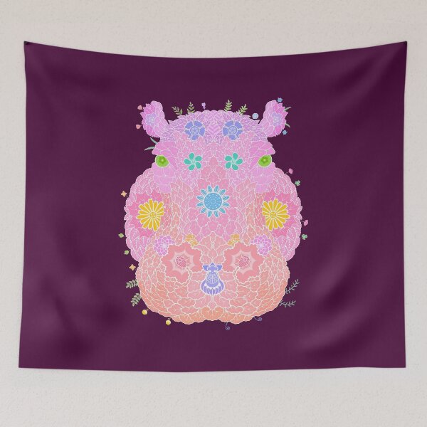 Item preview, Floral  Animal "Hippo" WeArePrettierThanFlowers designed and sold by 366birthflower.