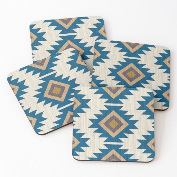 Item preview, Geometric Navajo Inspired Rug Pattern with Blue Diamond Motifs designed and sold by Opart Srinok.