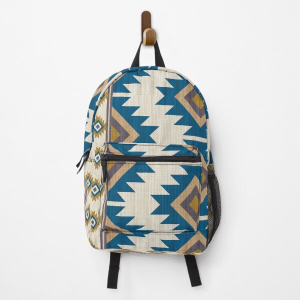 Item preview, Geometric Navajo Inspired Rug Pattern with Blue Diamond Motifs designed and sold by Opart Srinok.