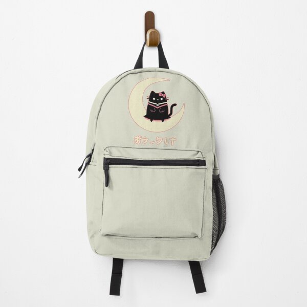 Item preview, Cute Black Cat | Pink Bow | Sitting on the Moon | Japanese Letters designed and sold by IAPICTURE.